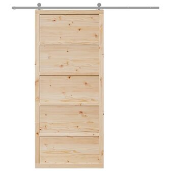 Schuifdeur Naturel 80 x 208 cm Massief grenenhout 9