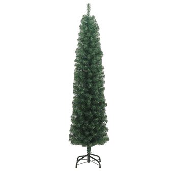 Kunstkerstboom met standaard smal 210 cm PVC groen 3