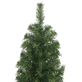 Kunstkerstboom met standaard smal 210 cm PVC groen 4