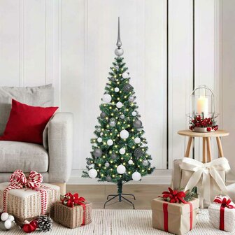 Kunstkerstboom met decoratieve touwlichten Groen 120 cm PVC 1