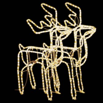 Kerstfiguur rendier 2 st 76x42x87 cm warmwit 2