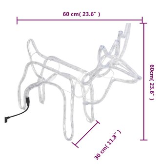 Kerstfiguur rendier 2 st 60x30x60 cm warmwit 8
