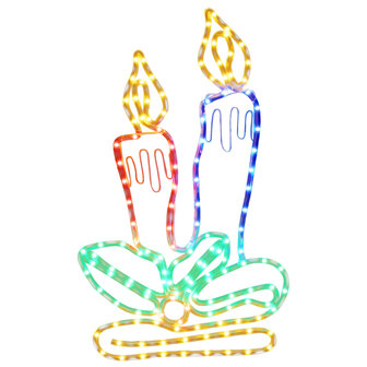 Kerstfiguur kaarsen met 144 LED&amp;apos;s 70x42 cm 2