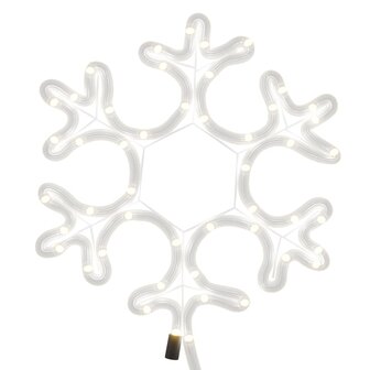 Kerstfiguur sneeuwvlok met 48 warmwitte LED&amp;apos;s 27x27 cm 5