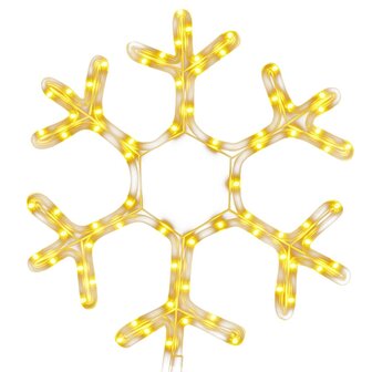 Kerstfiguur sneeuwvlok met 72 warmwitte LED&amp;apos;s 38x37 cm 2