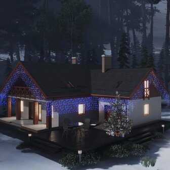 Lichtgordijn met 400 LED&amp;apos;s en 8 functies 10 m blauw 1