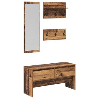 Halmeubelset met lade Oud hout 90 x 31 x 46,5 cm Bewerkt hout 2