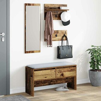 Halmeubelset met lade Oud hout 90 x 31 x 46,5 cm Bewerkt hout 4