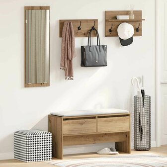 Halmeubelset 4 pcs Zwart eiken 90 x 31 x 46.5 cm Bewerkt hout 1