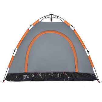 Tent 3-persoons snelontgrendeling grijs en oranje 9