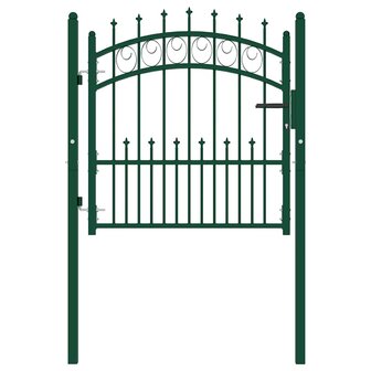 Poort met speerpunten 100x100 cm staal groen 2