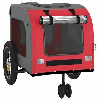 Fietskar voor huisdieren Rood en grijs 124.5 x 63.5 x 53 cm 8