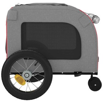 Fietskar voor huisdieren Rood en grijs 124.5 x 63.5 x 53 cm 9