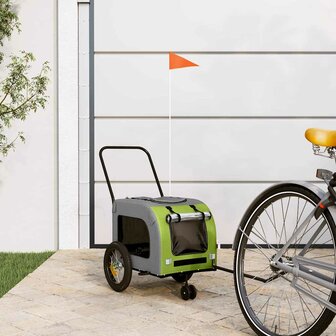 Fietskar voor huisdieren Groen en rood 124.5 x 63.5 x 53 cm 1
