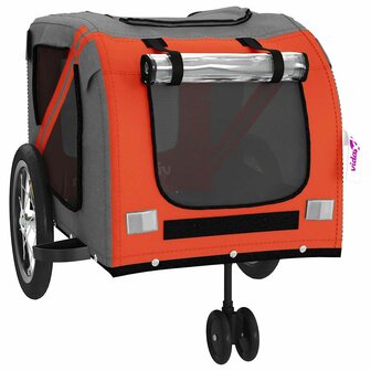 Fietskar voor huisdieren, oranje en grijs Oxford-stof en ijzer 5