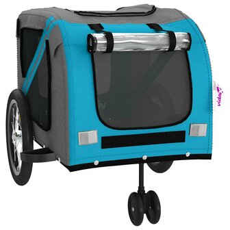 Fietskar voor huisdieren, blauw en grijs Oxford-stof en ijzer 5