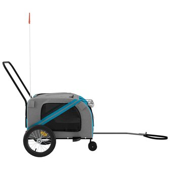 Fietskar voor huisdieren, blauw en grijs Oxford-stof en ijzer 6