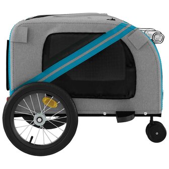 Fietskar voor huisdieren, blauw en grijs Oxford-stof en ijzer 7