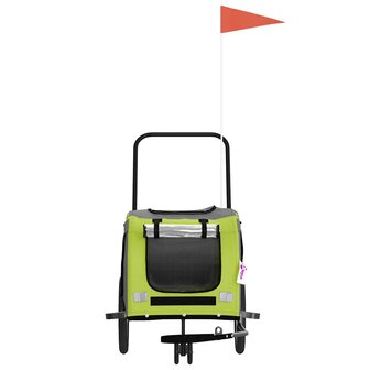Fietskar voor huisdieren, groen en grijs Oxford-stof en ijzer 4
