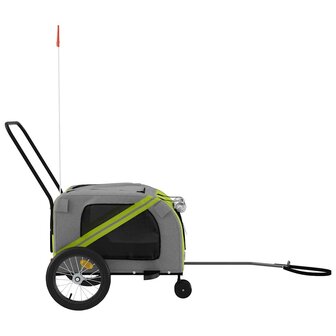 Fietskar voor huisdieren, groen en grijs Oxford-stof en ijzer 6