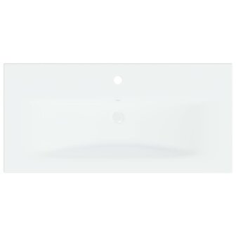 Inbouwwastafel met kraan 81x39x18 cm keramiek wit 8
