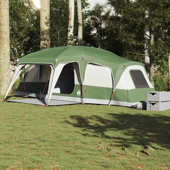 Familietent met verandakoepel 9-persoons waterdicht groen 3