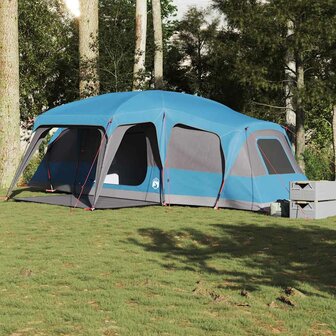 Familietent met verandakoepel 9-persoons waterdicht blauw 3