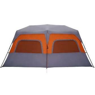 Tent 10-persoons waterdicht snelontgrendeling grijs en oranje 9