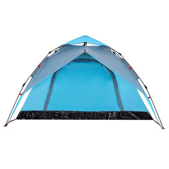 Koepeltent 4-persoons snelontgrendeling blauw 8