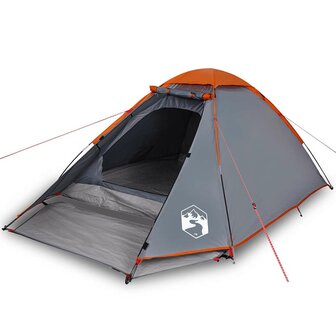 Koepeltent 4-persoons waterdicht grijs en oranje 2