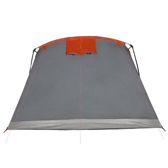 Tunneltent 8-persoons waterdicht grijs en oranje 9