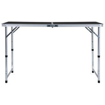 Campingtafel inklapbaar 120x60 cm aluminium grijs 3