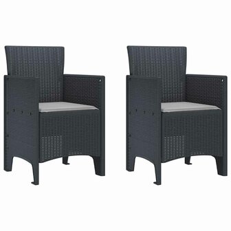 Tuinstoel 2 pcs Antraciet 53 x 49 x 85 cm PP 2