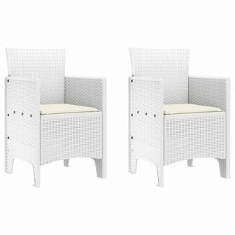 Tuinstoel 2 pcs Wit 53 x 49 x 85 cm PP 2