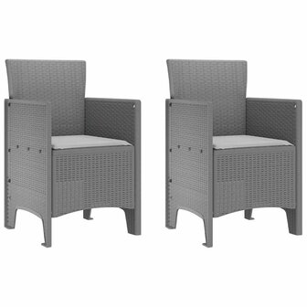 Tuinstoel 2 pcs Lichtgrijs 53 x 49 x 85 cm PP 2