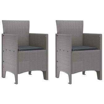 Tuinstoel 2 pcs Lichtgrijs 53 x 49 x 85 cm PP 2
