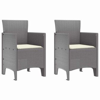 Tuinstoel 2 pcs Lichtgrijs 53 x 49 x 85 cm PP 2