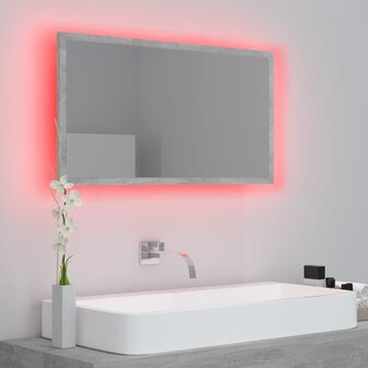 Badkamerspiegel LED 80x8,5x37 cm acryl betongrijs 5