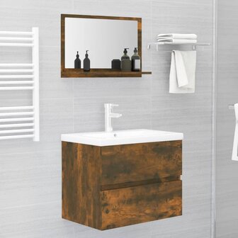 Badkamerspiegel 60x10,5x37 cm bewerkt hout gerookt eikenkleurig 5