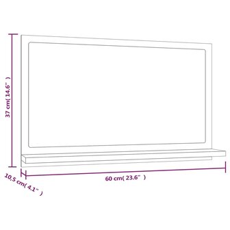 Badkamerspiegel 60x10,5x37 cm bewerkt hout gerookt eikenkleurig 8