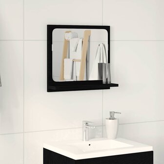 Badkamerspiegel Zwart Eiken 40x10,5x37 cm Bewerkt Hout 1