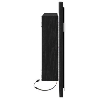 Badkamerspiegel met LED-verlichting 60x8,5x37 cm zwart eiken 7