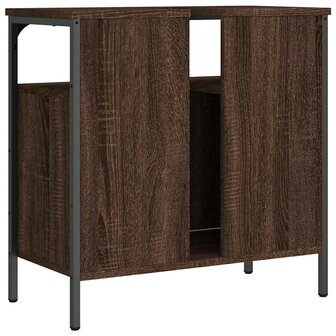 Wastafelkast 60x30x60 cm bewerkt hout bruin eikenkleurig 8