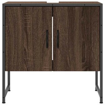 Wastafelkast 60x33x60 cm bewerkt hout bruin eikenkleurig 5