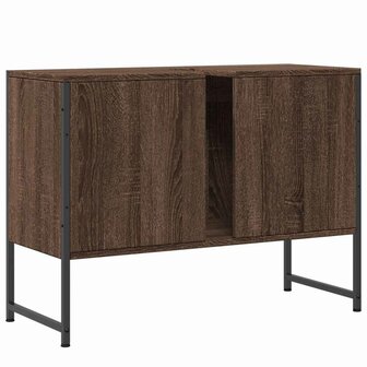 Wastafelkast 80x33x60 cm bewerkt hout bruin eikenkleurig 8