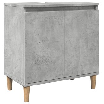 Wastafelkast 58x33x60 cm bewerkt hout betongrijs 2