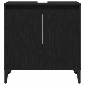 Wastafelkast met plank Zwart eiken 58 x 33 x 60 cm Bewerkt hout 7