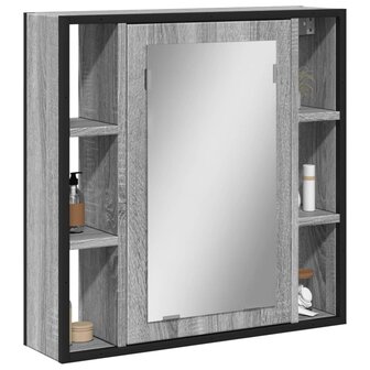 Badkamerspiegelkast 60x16x60 cm bewerkt hout grijs sonoma eiken 1