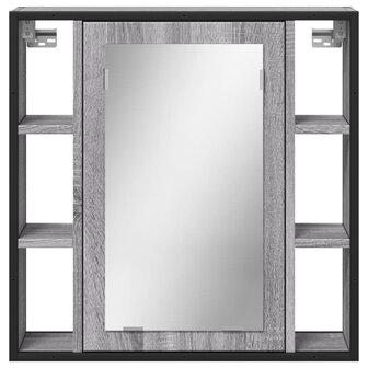 Badkamerspiegelkast 60x16x60 cm bewerkt hout grijs sonoma eiken 5