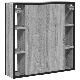 Badkamerspiegelkast 60x16x60 cm bewerkt hout grijs sonoma eiken 8